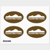 Yellowstone Bitte Ovaler Aufkleber (Blatt)