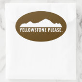 Yellowstone Bitte Ovaler Aufkleber (Tasche)