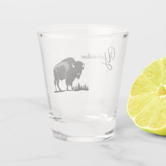 Yellowstone Buffalo Schnapsglas (Rückseite)