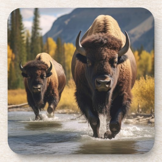 Yellowstone Buffalo Untersetzer Set (Vorderseite)