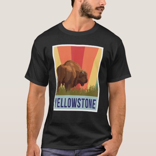 Yellowstone Buffalo Wyoming Nationalpark Souvenir T-Shirt (Vorderseite)