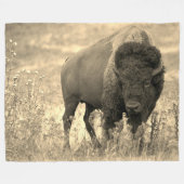 Yellowstone Büffel Fleecedecke (Vorderseite (Horizontal))