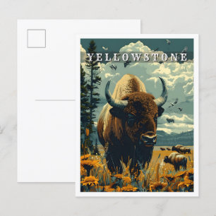 Yellowstone Classic Art Retro Vintage Reise Postkarte