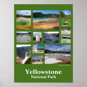Yellowstone-Collage (Porträt) Poster