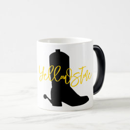 Yellowstone Cowboy Boot Silhouette Name Fun Verwandlungstasse