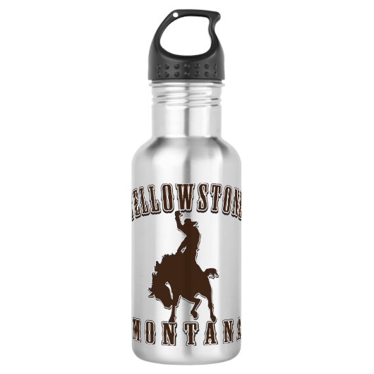 Yellowstone-Cowboy Edelstahlflasche (Vorderseite)