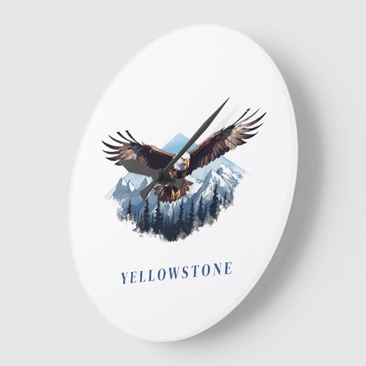 Yellowstone Eagle Große Wanduhr (Winkel)