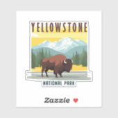 Yellowstone: Eine Retroreise Aufkleber (Blatt)