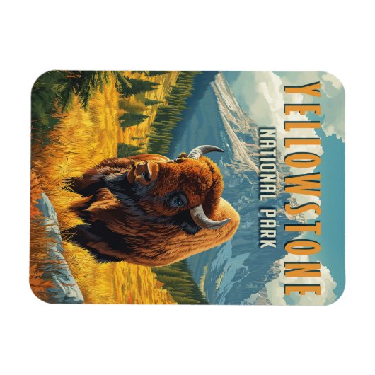 Yellowstone: Eine Retroreise Magnet (Horizontal)