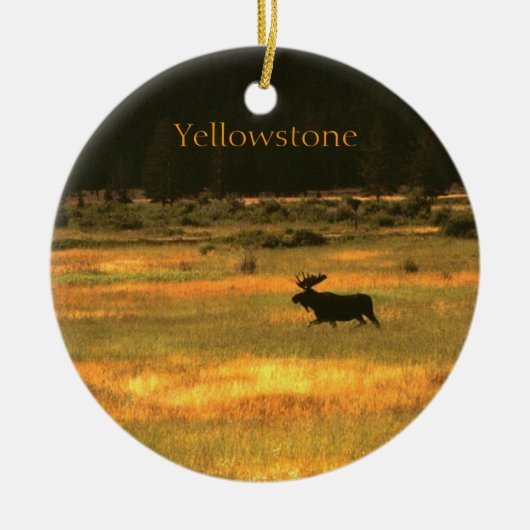 Yellowstone-Elch-Weihnachtsverzierung Keramikornament (Vorne)