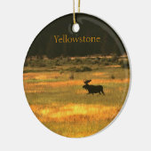 Yellowstone-Elch-Weihnachtsverzierung Keramikornament (Links)