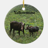 Yellowstone-Elch-Weihnachtsverzierung Keramikornament (Hinten)