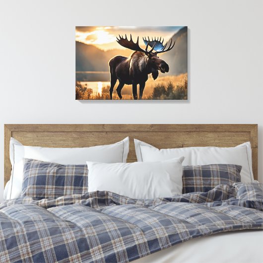 Yellowstone Elche Leinwand Art (Insitu (Schlafzimmer))