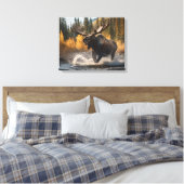 Yellowstone Elche Leinwand Art (Insitu (Schlafzimmer))
