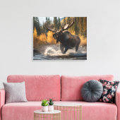 Yellowstone Elche Leinwand Art (Insitu (Wohnzimmer))