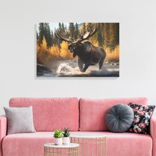 Yellowstone Elche Leinwand Art (Insitu (Wohnzimmer))