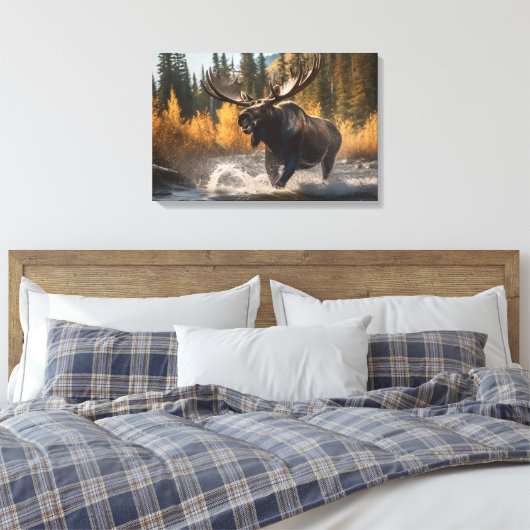 Yellowstone Elche Leinwand Art (Insitu (Schlafzimmer))