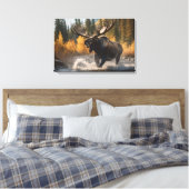 Yellowstone Elche Leinwand Art (Insitu (Schlafzimmer))