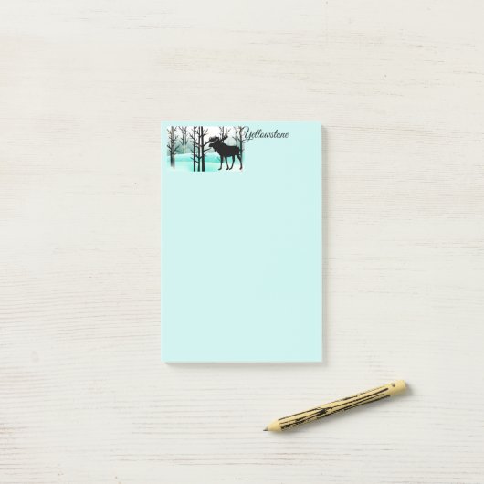 Yellowstone-Elche nach den Notizen (Auf Schreibtisch)