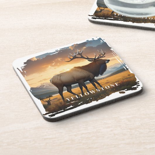 Yellowstone Elk Beverage Coaster Getränkeuntersetzer (Linke Seite)