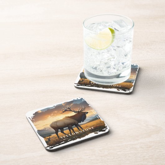 Yellowstone Elk Beverage Coaster Getränkeuntersetzer (Rechte Seite)