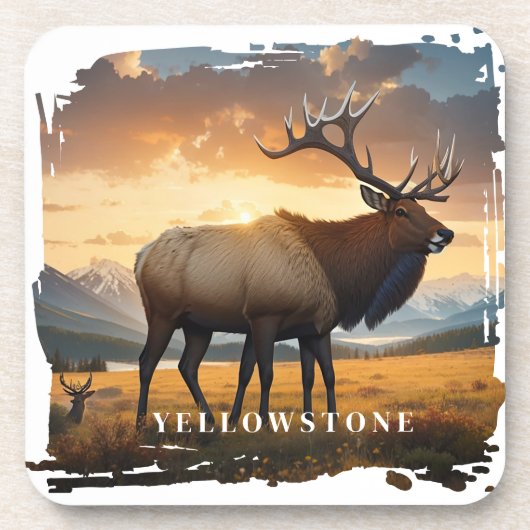 Yellowstone Elk Beverage Coaster Getränkeuntersetzer (Vorderseite)