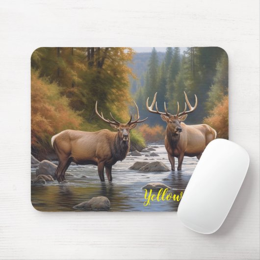 Yellowstone Elk Mouse Pad Mousepad (Mit Mouse)