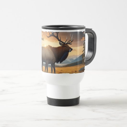 Yellowstone Elk Travel Mug Reisebecher (VorderseiteRechts)