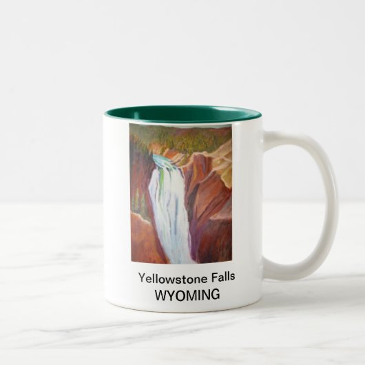 Yellowstone-Fälle Zweifarbige Tasse (Rechts)