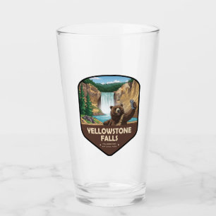 Yellowstone Falls Bär Selfie Schild Glas