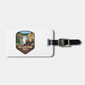 Yellowstone Falls Bear Selfie Shield Gepäckanhänger (Vorderseite horizontal)