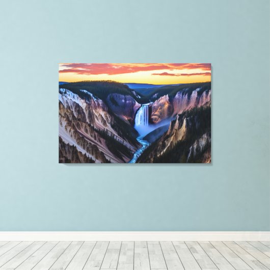 Yellowstone Falls Leinwand Art (Insitu (Holzboden))