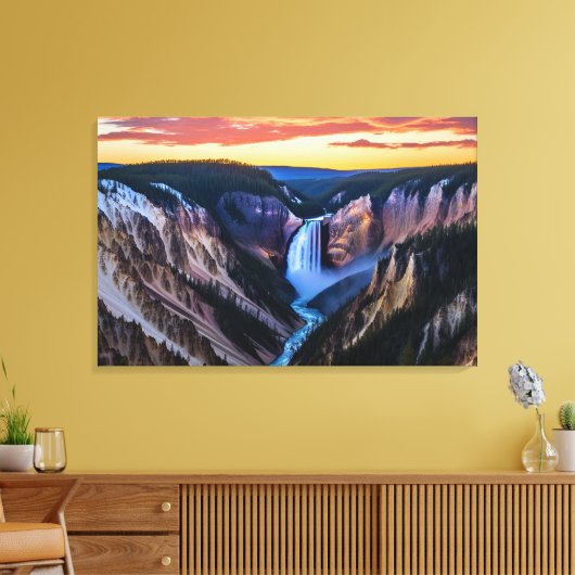 Yellowstone Falls Leinwand Art (Insitu (Wohnzimmer))