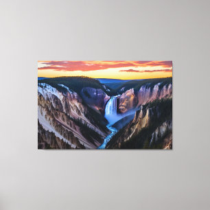 Yellowstone Falls Leinwand Art