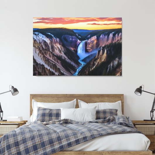 Yellowstone Falls Leinwand Art (Insitu (Schlafzimmer))