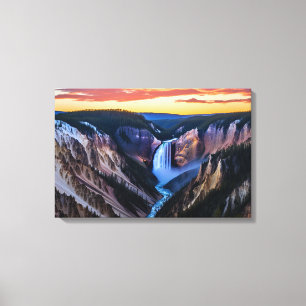 Yellowstone Falls Leinwand Art