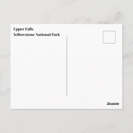 Yellowstone Falls Postcard Postkarte (Rückseite)