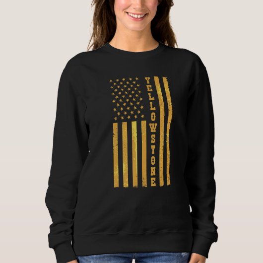 Yellowstone Flag USA National Culture Nature Mount Sweatshirt (Vorderseite)