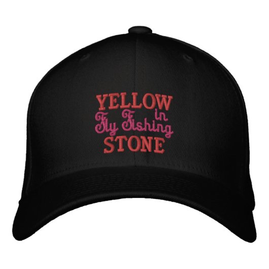 Yellowstone Fliegenfischerei bestickte Baseballkap Baseballkappe (Vorderseite)