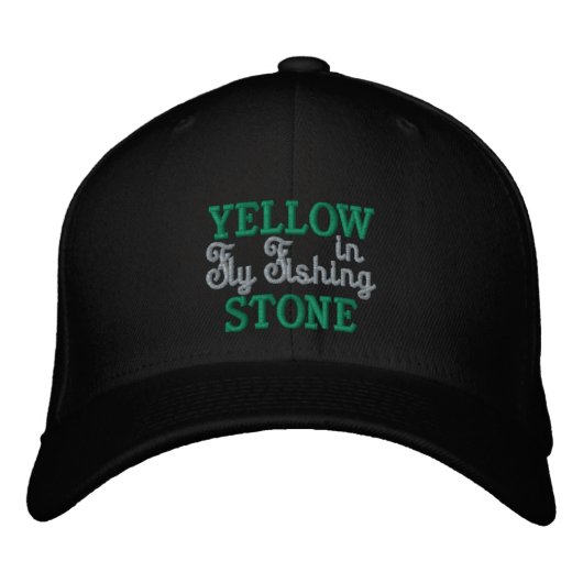 Yellowstone Fliegenfischerei bestickte Baseballkap Baseballkappe (Vorderseite)