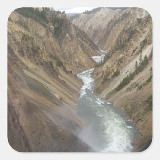 Yellowstone-Fluss Quadratischer Aufkleber (Vorderseite)