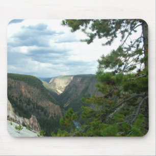Yellowstone Fotografie, zeigt Wasserfälle, Bäume.. Mousepad