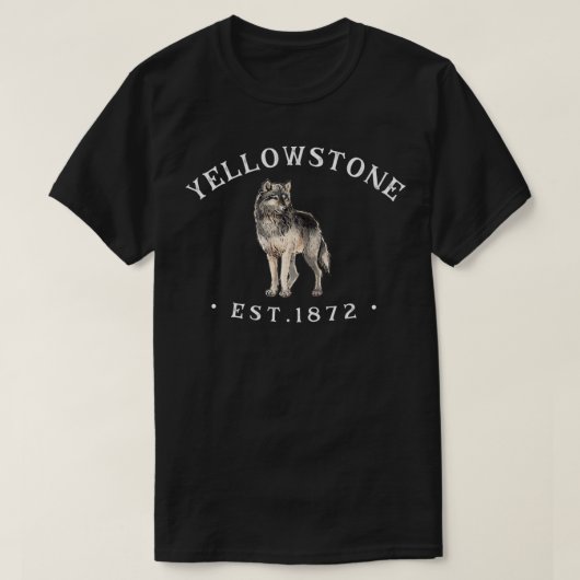 Yellowstone für Männer Frauen Gelbstein Wolf T-Shirt (Design vorne)