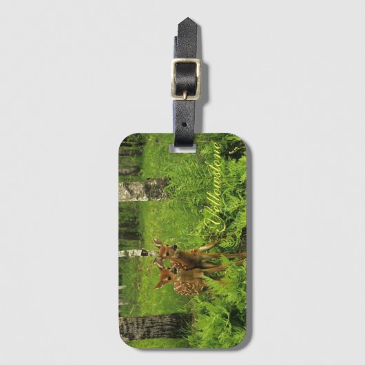 Yellowstone Gepäckmarke-Fawn Gepäckanhänger (Vorderseite Vertikal)