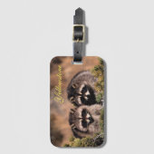 Yellowstone Gepäckmarke Racoons Gepäckanhänger (Vorderseite Vertikal)