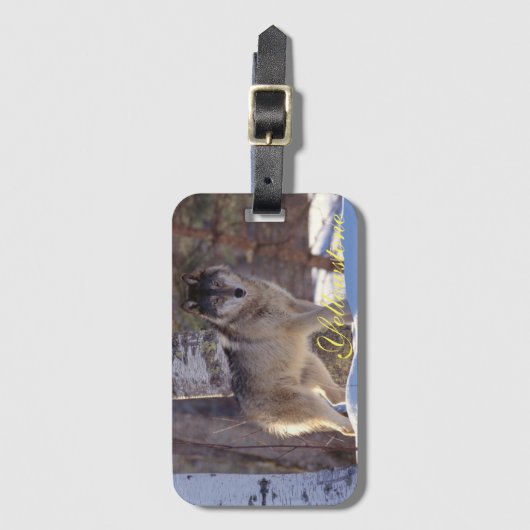 Yellowstone Gepäcktag-Wolf Gepäckanhänger (Vorderseite Vertikal)