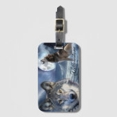 Yellowstone Gepäcktag-Wolf Gepäckanhänger (Vorderseite Vertikal)