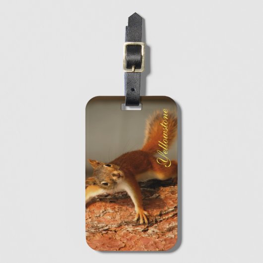 Yellowstone Gepäckträger-Eichhörnchen Gepäckanhänger (Vorderseite Vertikal)