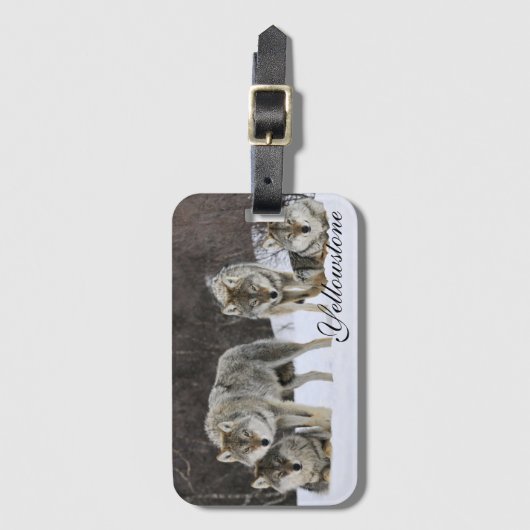 Yellowstone Gepäckträger-Tag-Wölfe Gepäckanhänger (Vorderseite Vertikal)