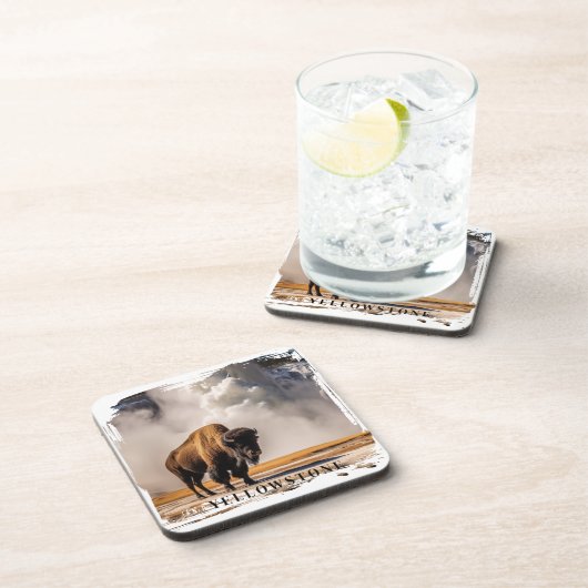 Yellowstone Geyser Bison Beverage Coaster Getränkeuntersetzer (Rechte Seite)